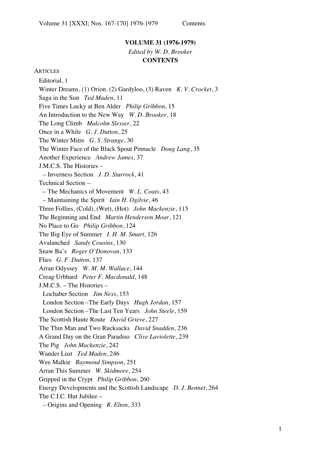 SMCJ Vols 31-40 Running Index