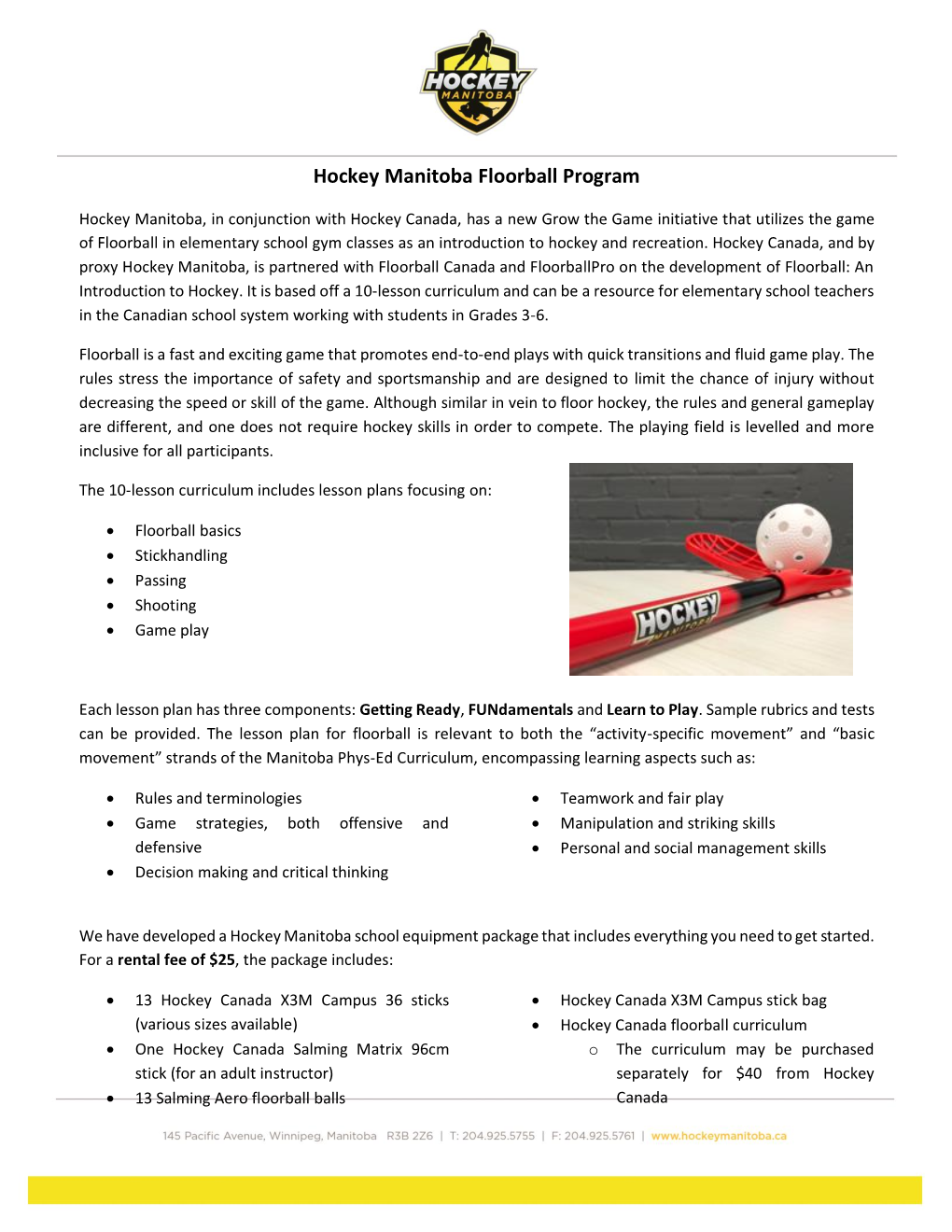 Hockey Manitoba Floorball Program