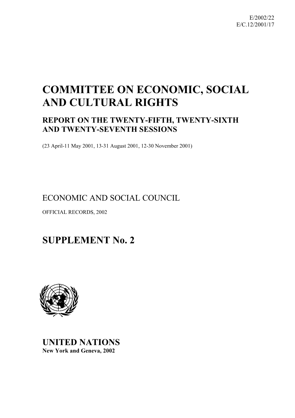 Committee on Economic, Social and Cultural Rights