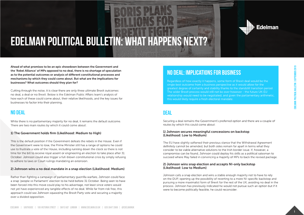 Edelman Political Bulletin: What Happens Next?
