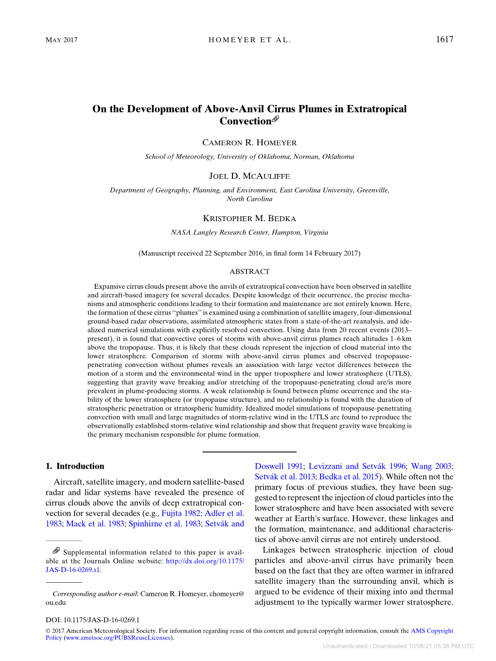 On the Development of Above-Anvil Cirrus Plumes in Extratropical Convection