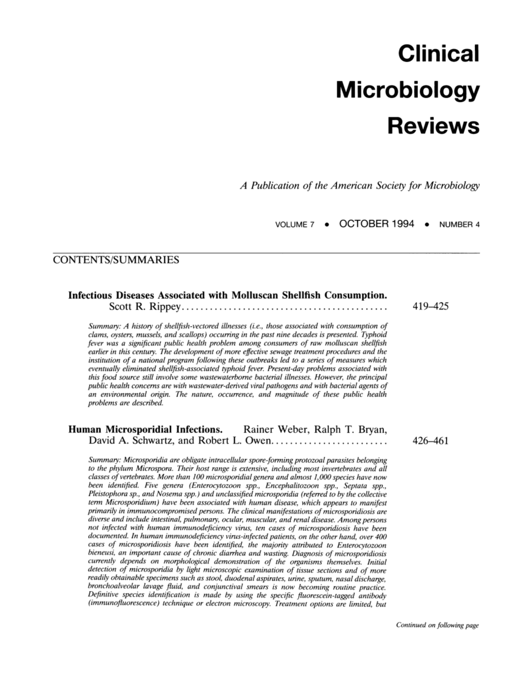 Microbiology Reviews