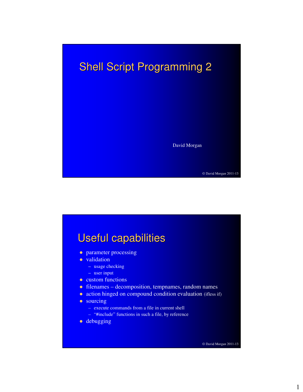 Shell Script Programming 2 Useful Capabilities