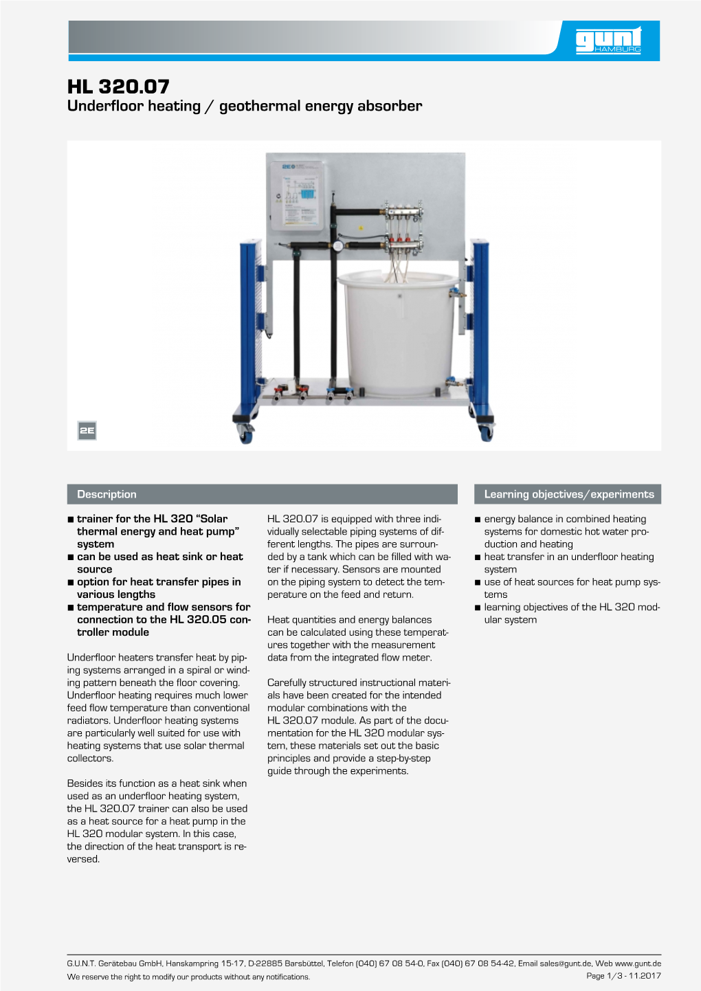 HL 320.07 Underfloor Heating / Geothermal Energy Absorber