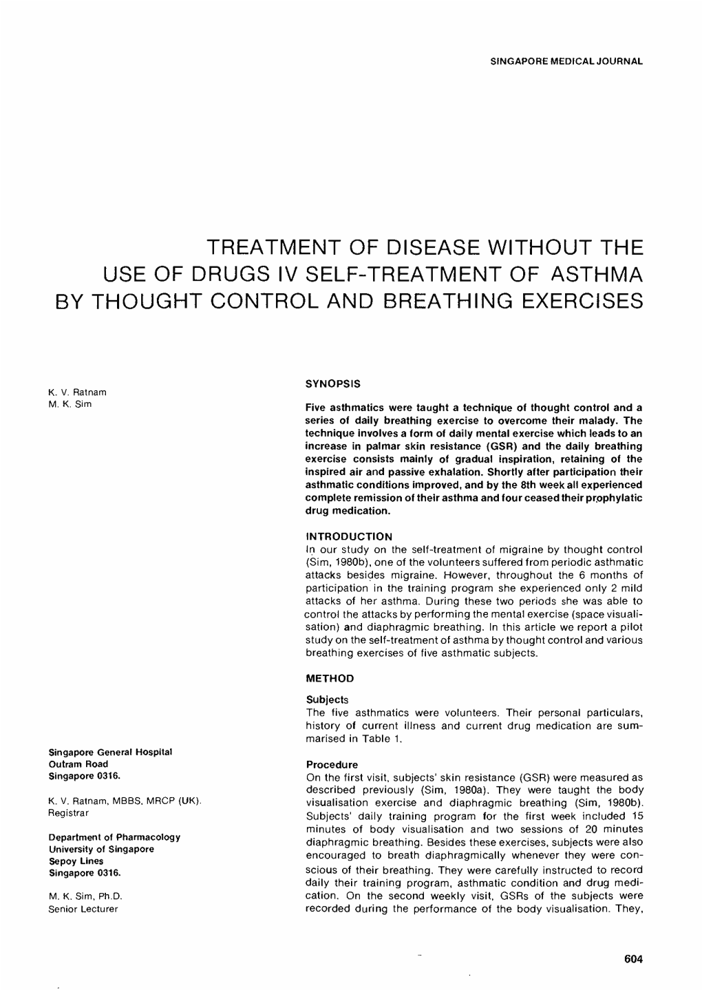 Treatment of Disease Without the Use of Drugs. IV Self-Treatment Of