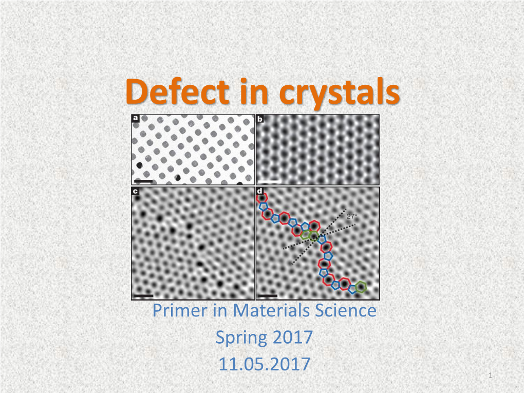 Defect in Crystals