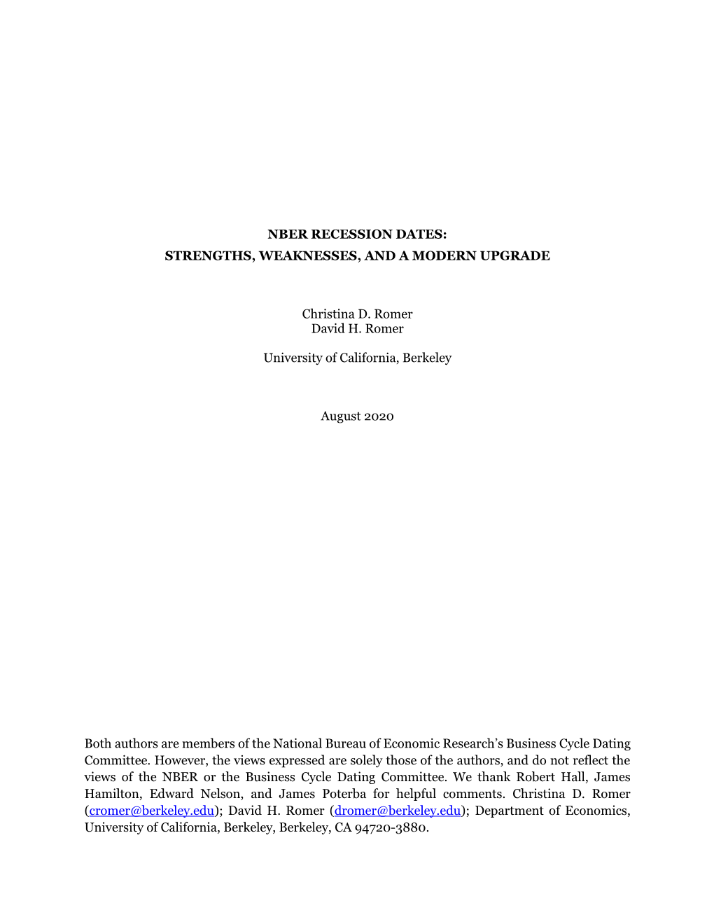 Nber Recession Dates: Strengths, Weaknesses, and a Modern Upgrade