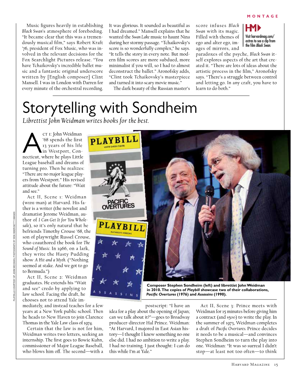 Storytelling with Sondheim Librettist John Weidman Writes Books for the Best