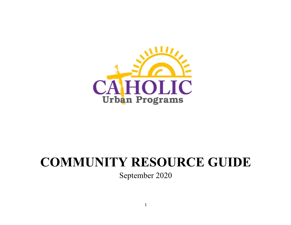COMMUNITY RESOURCE GUIDE September 2020