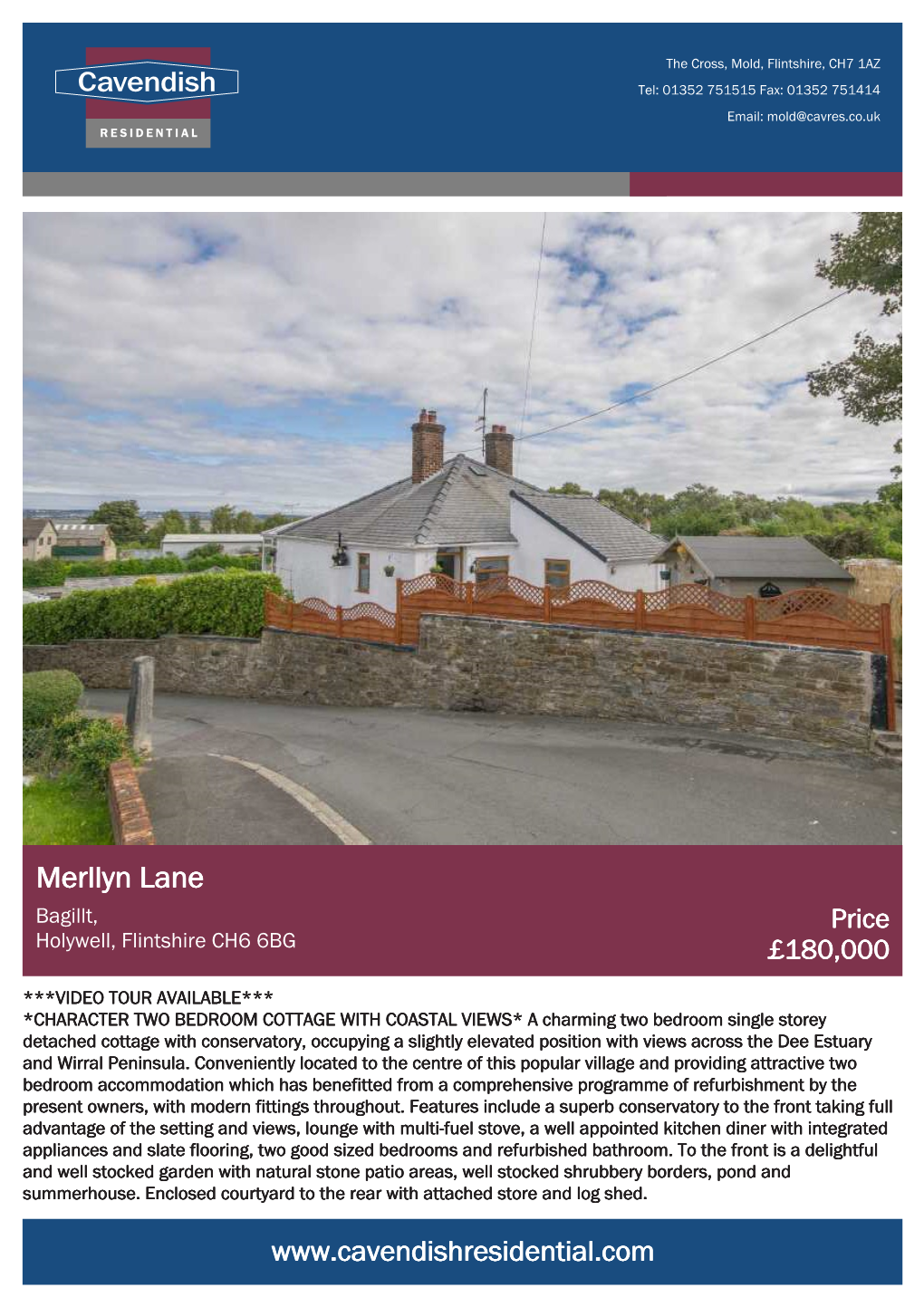 Merllyn Lane Bagillt, Price Holywell, Flintshire CH6 6BG £180,000