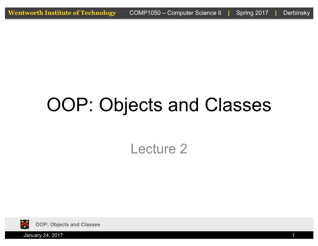 OOP: Objects and Classes