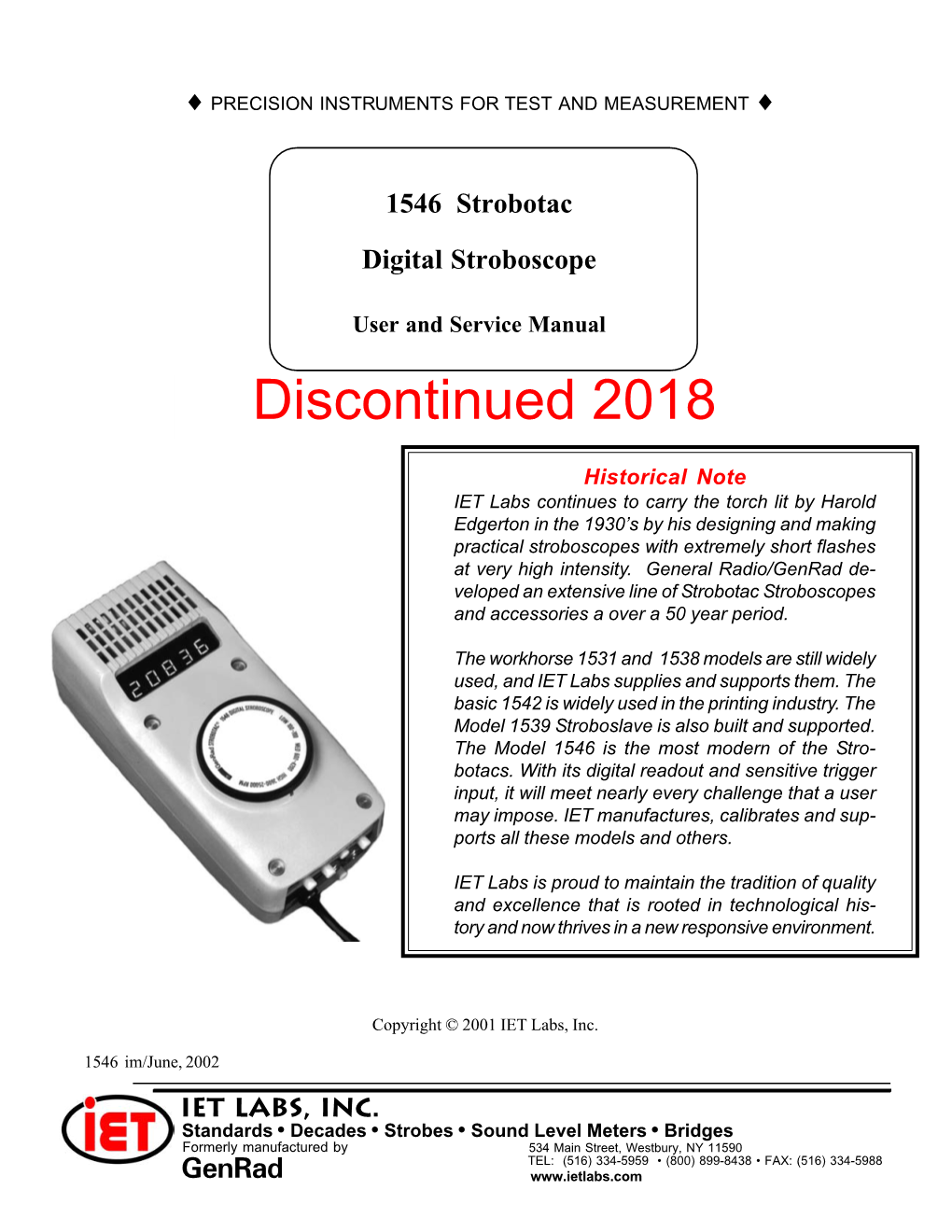 GR 1546 Stroboscope Manual