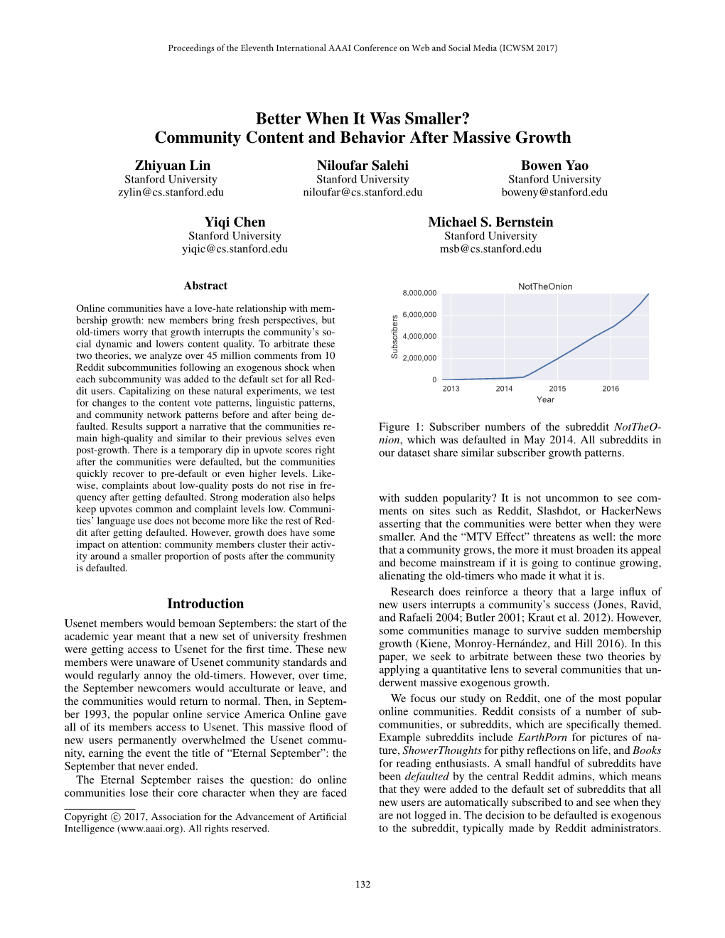 Better When It Was Smaller? Changes in Online Community Content And