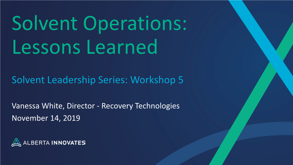 Solvent Leadership Series: Workshop 5