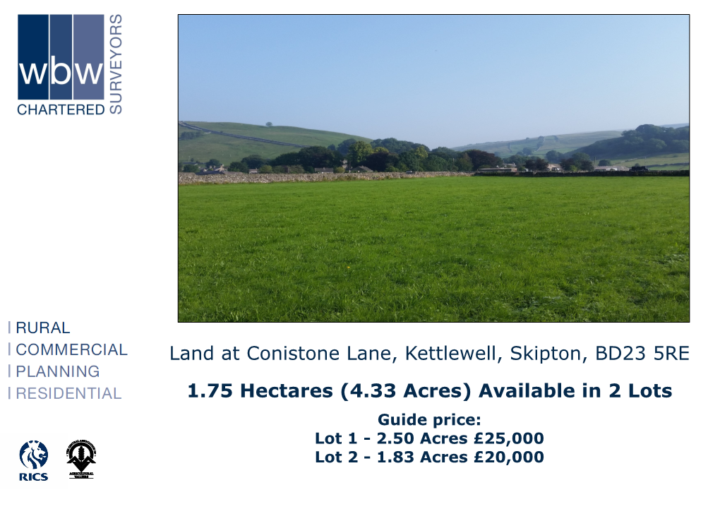 Land at Conistone Lane, Kettlewell, Skipton, BD23 5RE