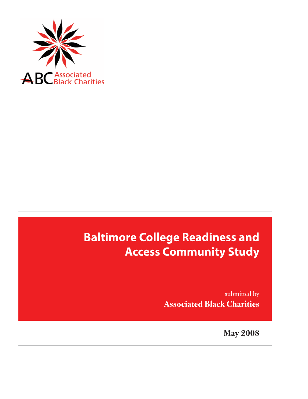 Baltimore College Readiness and Access Community Study