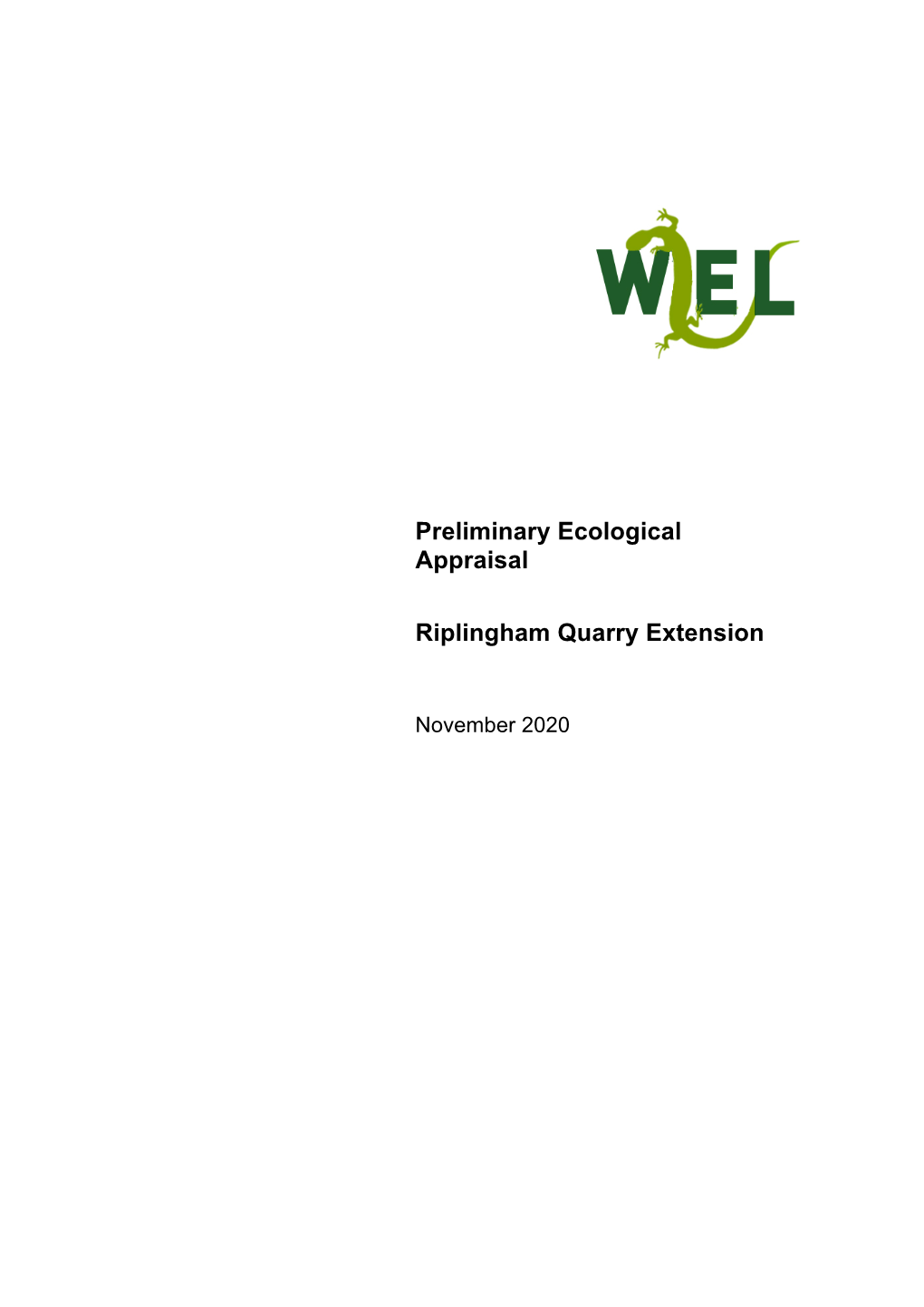 Preliminary Ecological Appraisal, Riplingham Quarry Extension