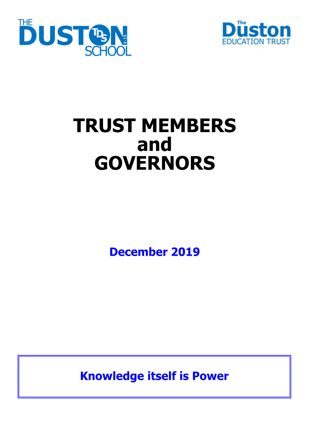 Trust Members and Governors December 2019.Pdf