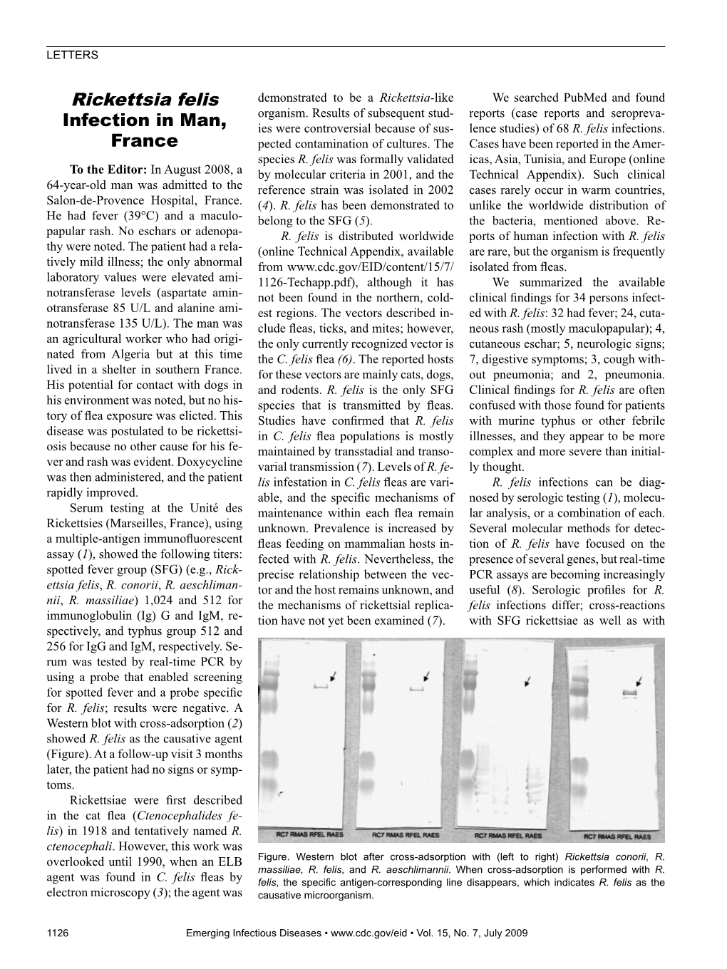 Rickettsia Felis Infection in Man, France