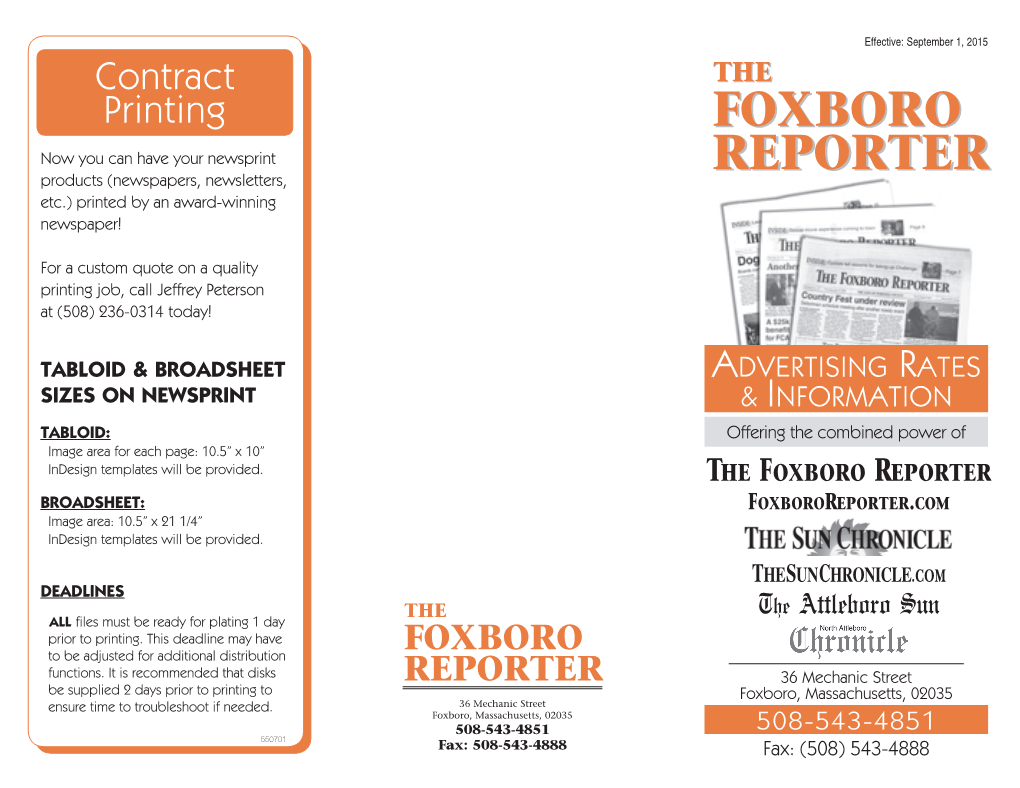 The Foxboro Reporter Rates, 2015-2016