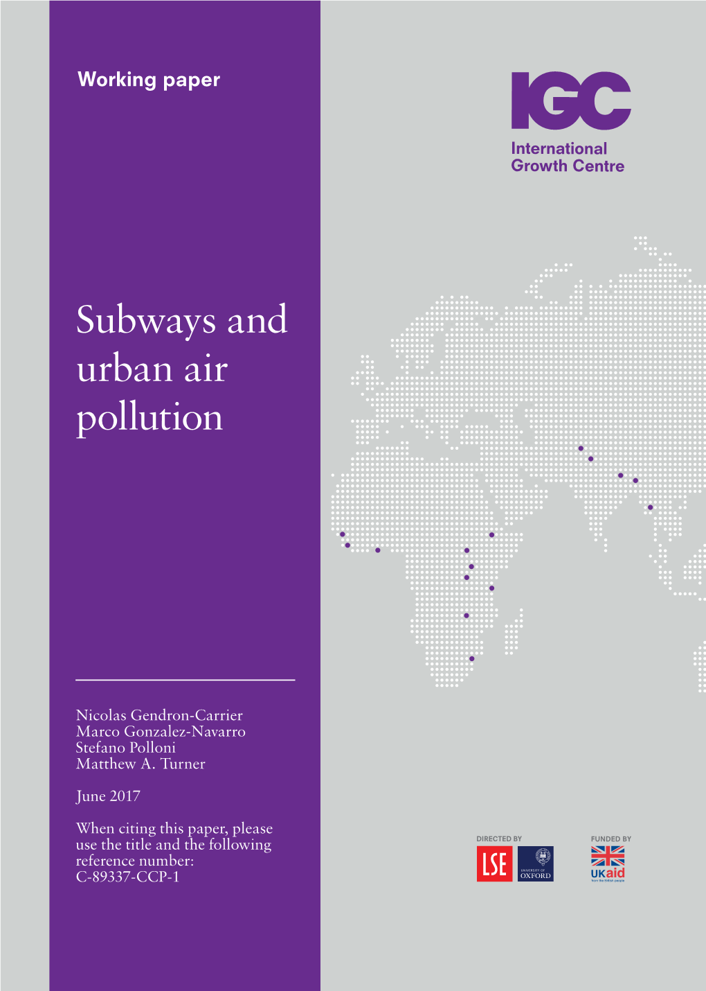Subways and Urban Air Pollution
