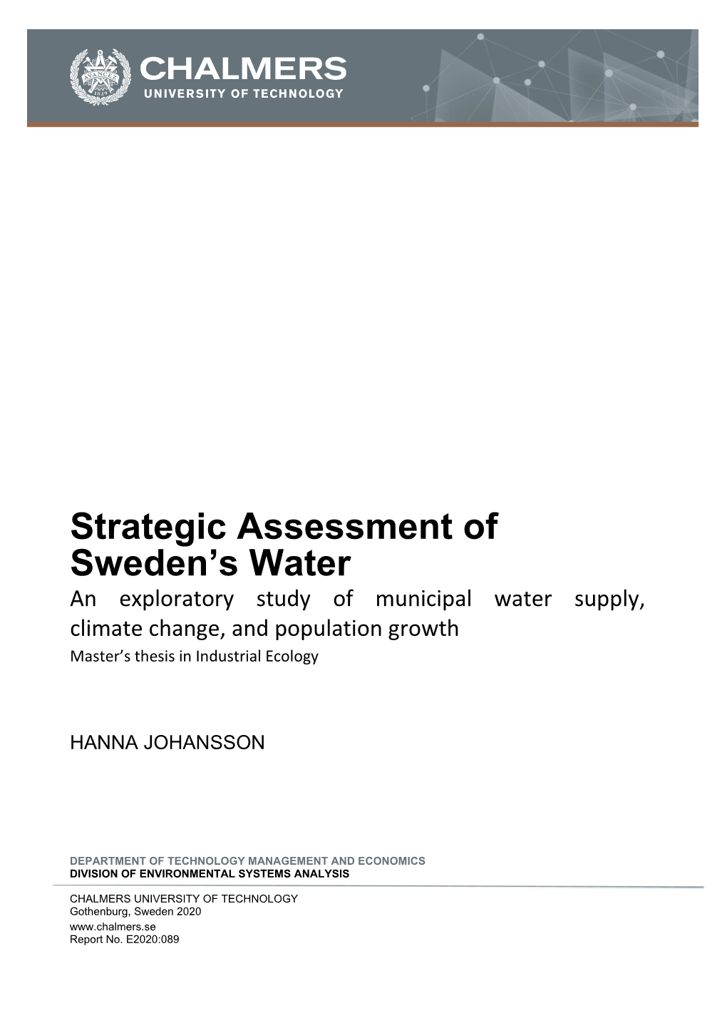 Strategic Assessment of Sweden's Water