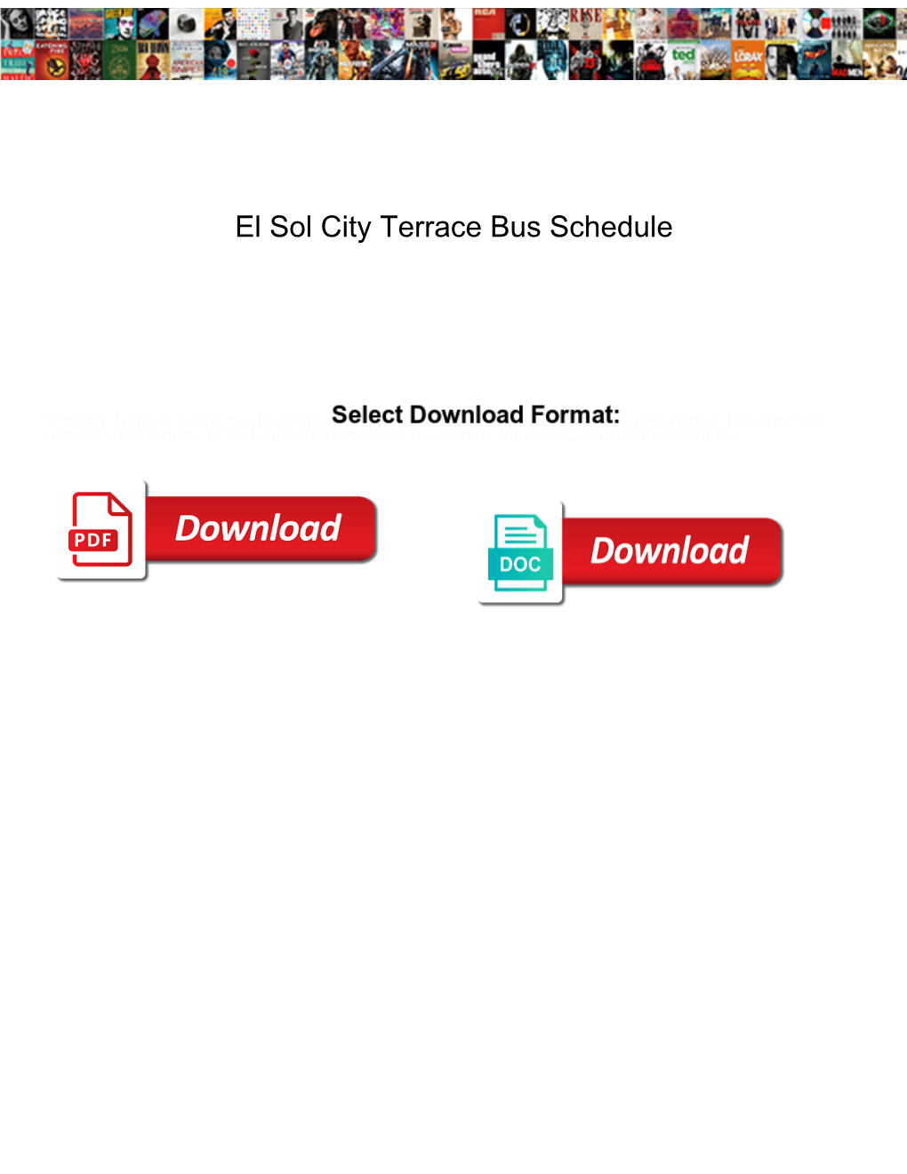 El Sol City Terrace Bus Schedule