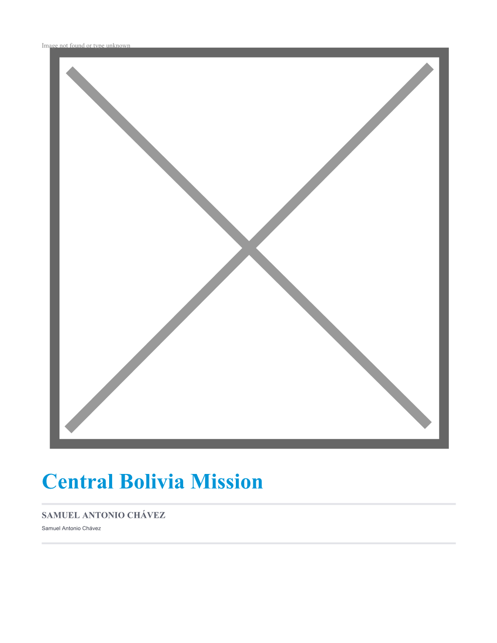 Central Bolivia Mission