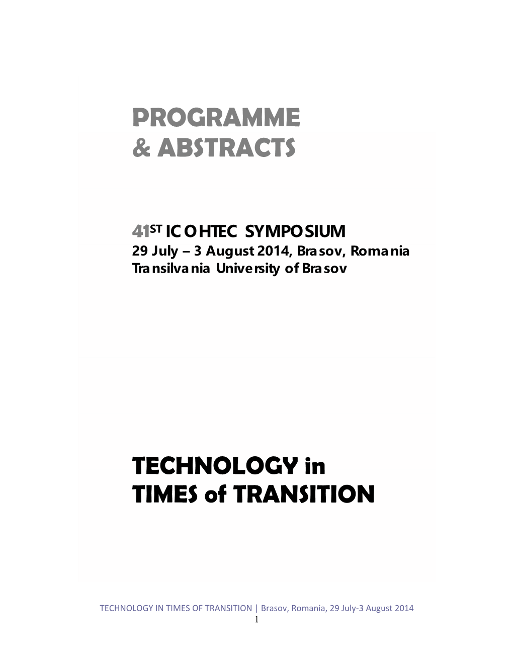 Programme & Abstracts