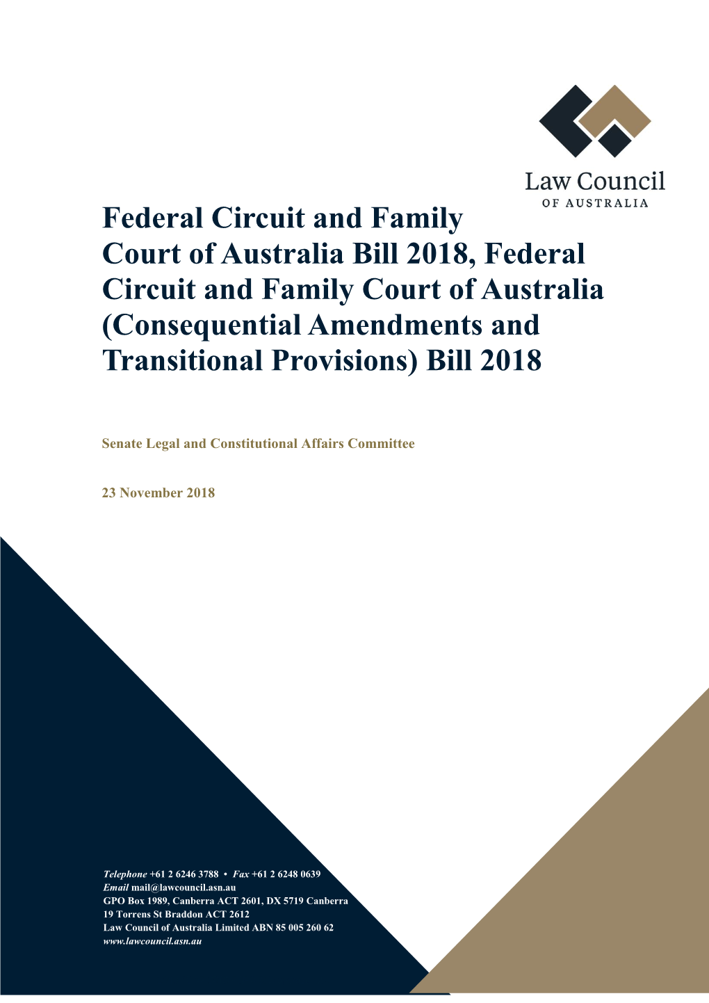 Federal Circuit and Family Court of Australia Bill 2018, Federal Circuit