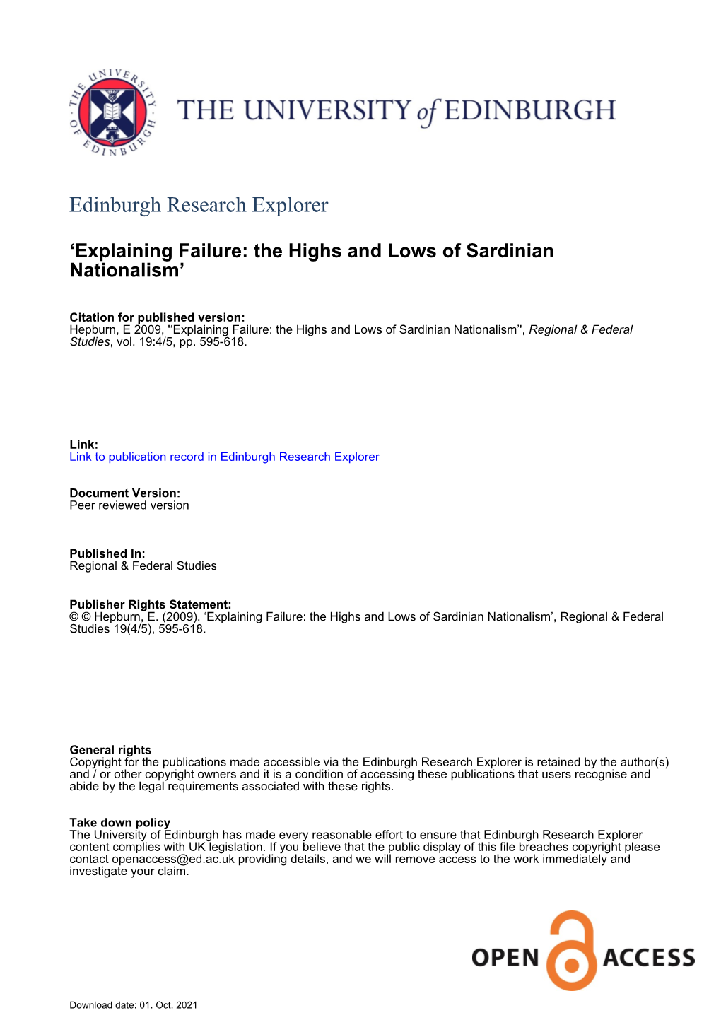 The Polarisation and De-Polarisation of Sardinian Nationalism