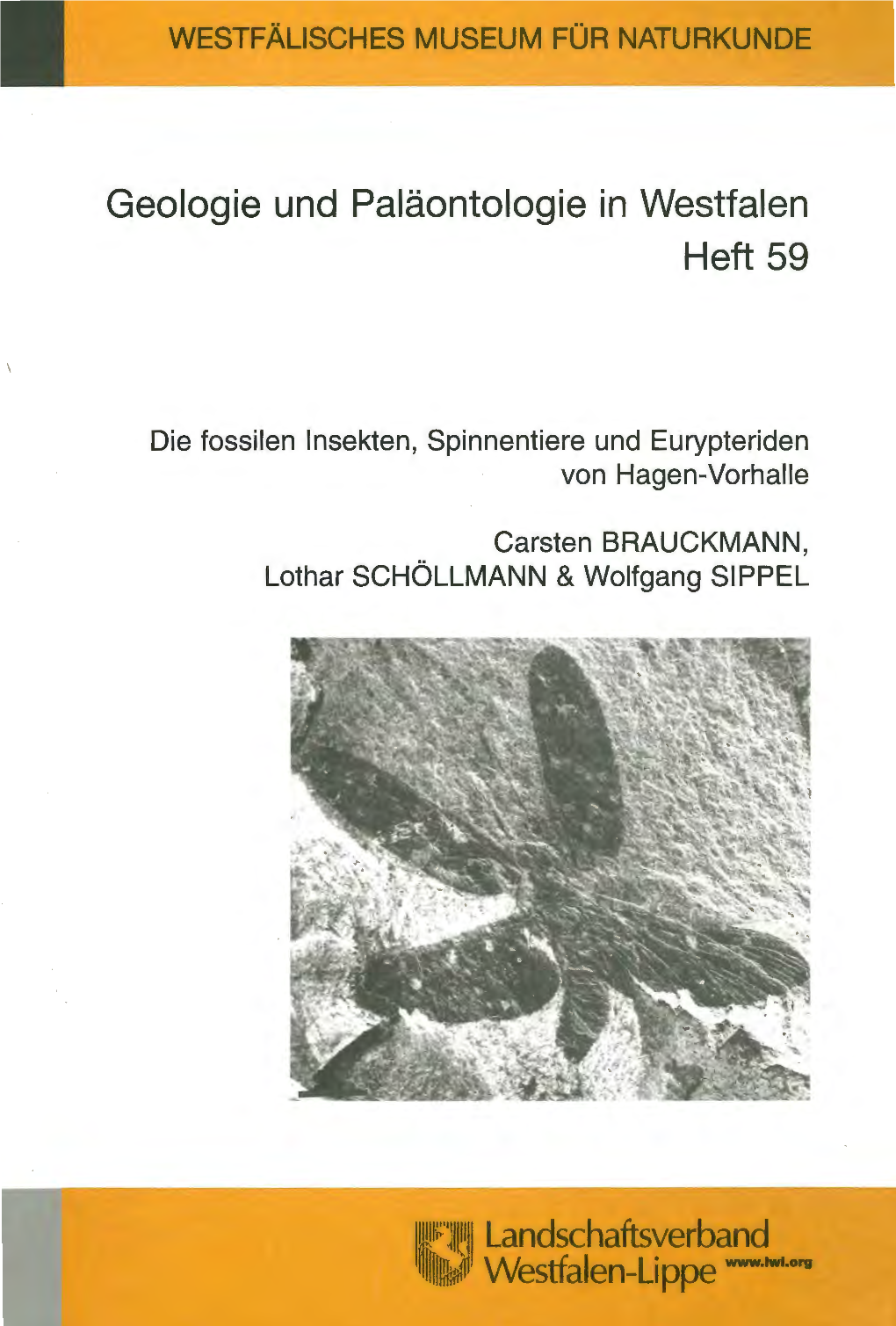 Geologie Und Paläontologie in Westfalen Heft 59