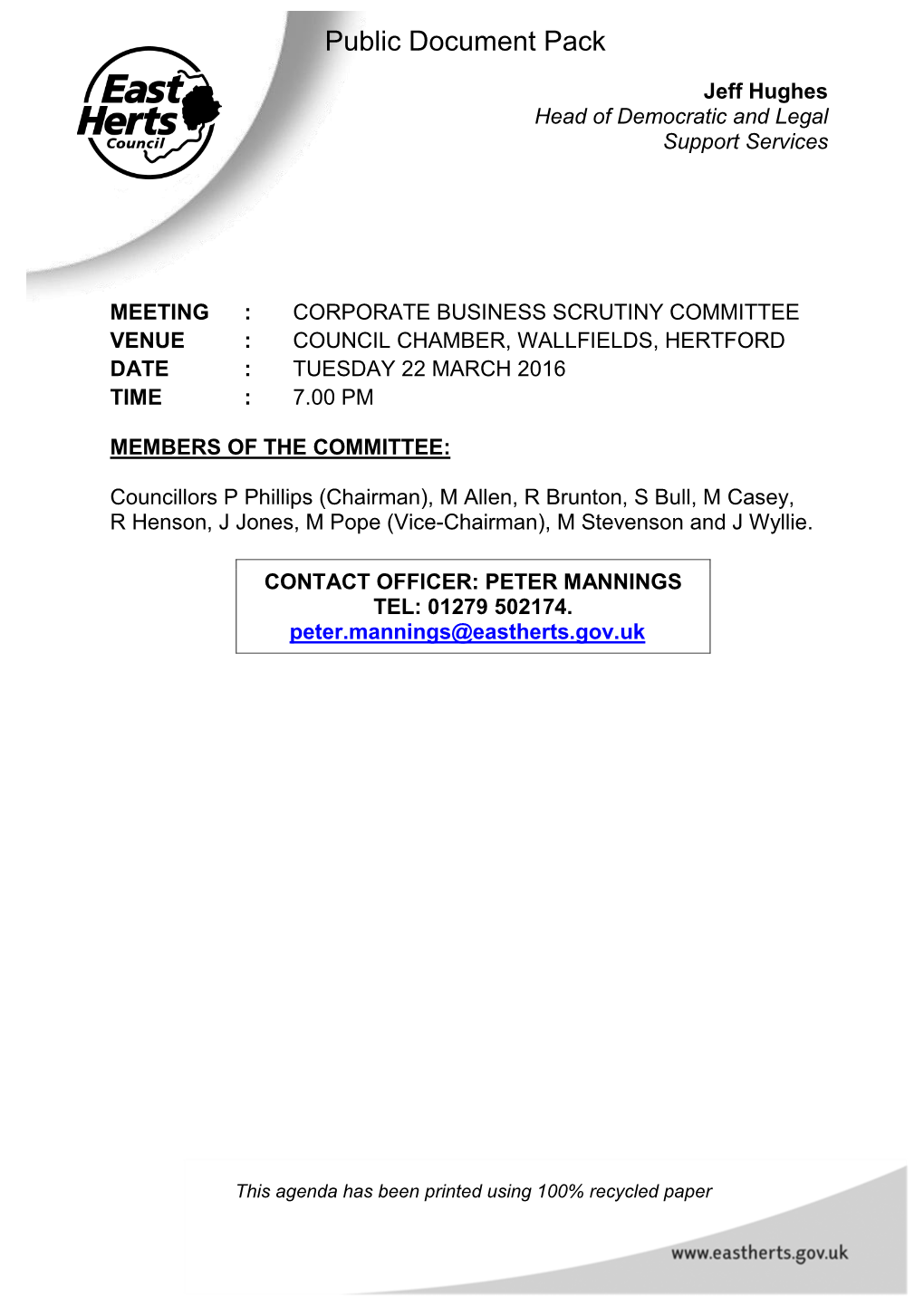 (Public Pack)Agenda Document for Corporate Business Scrutiny