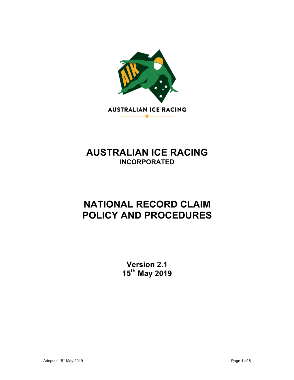 National Record Claim Policy Procedures