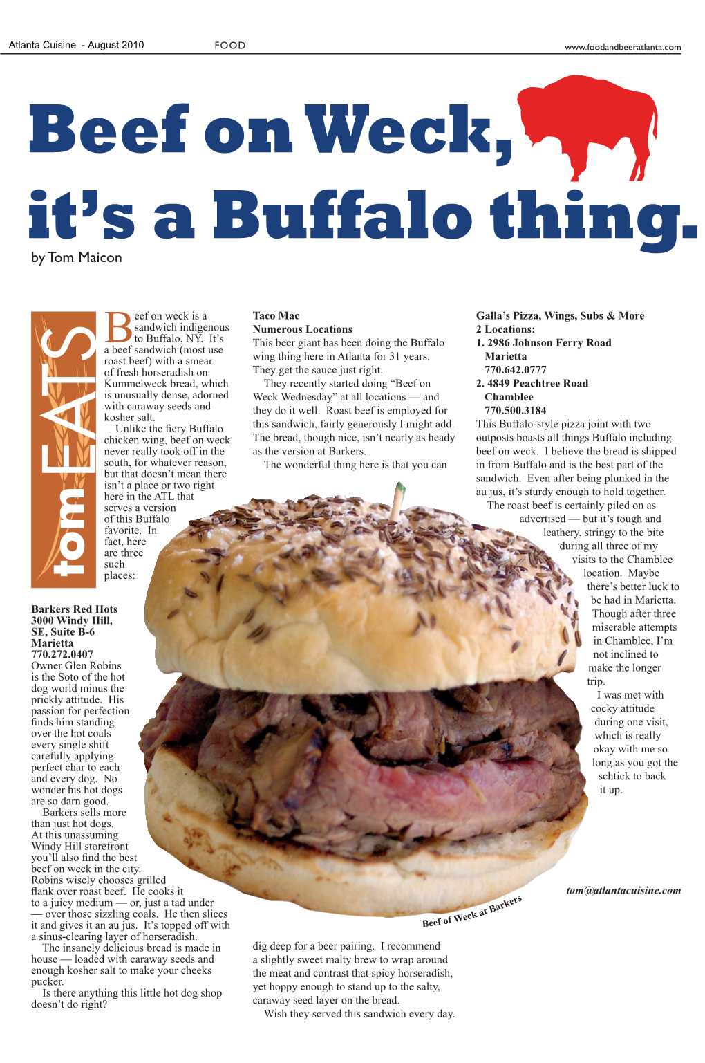 Beef on Weck, It's a Buffalo Thing. EA TS