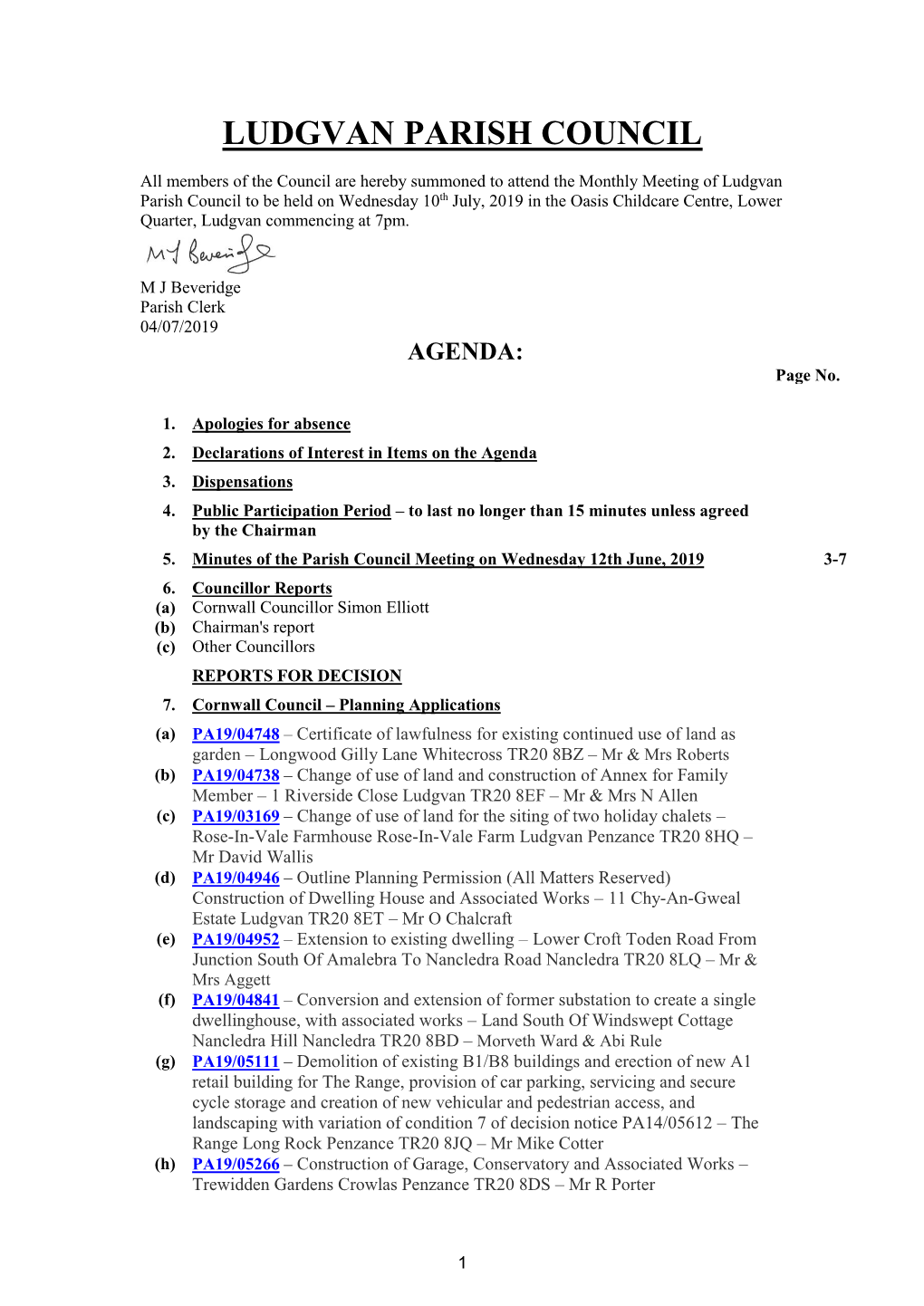 2019-07-Agenda