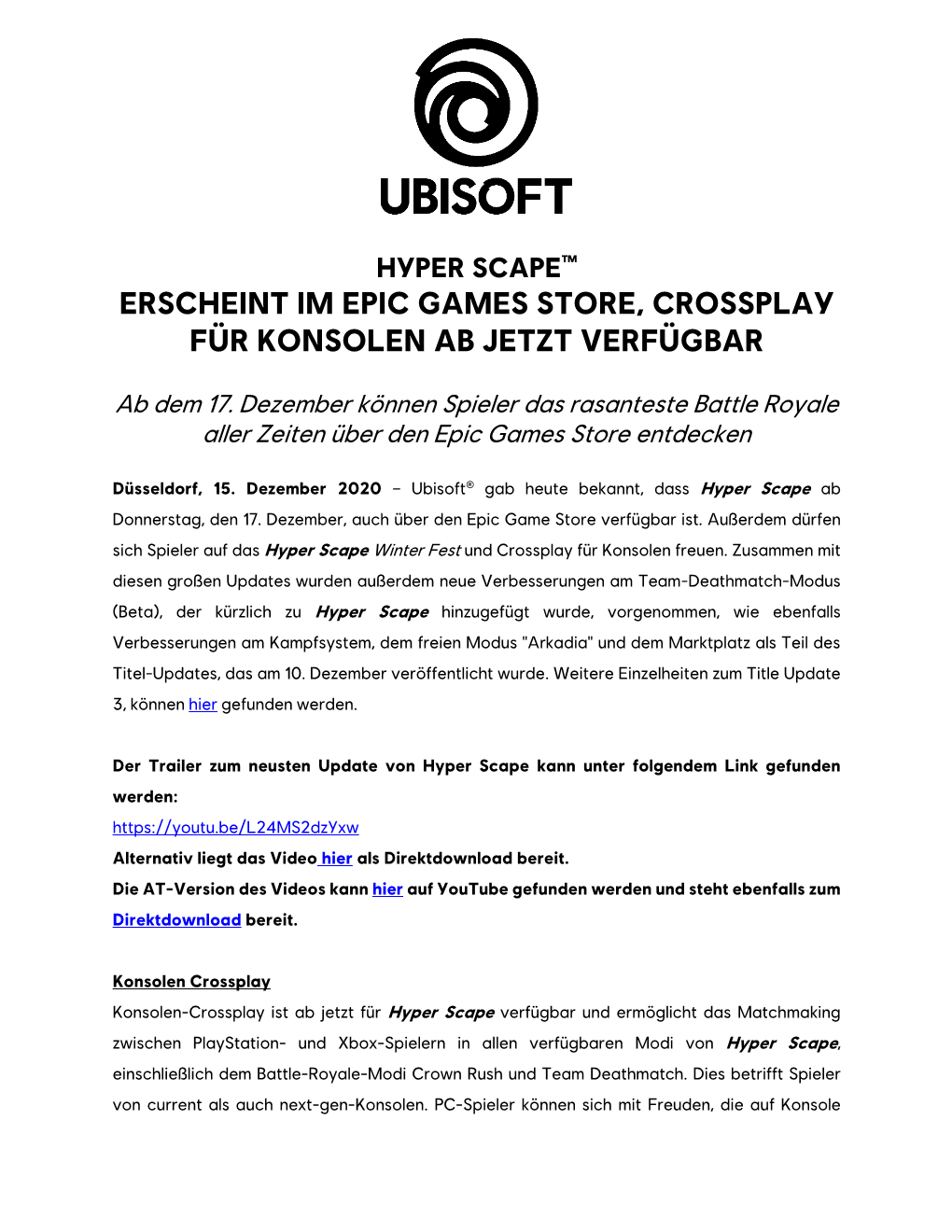 Erscheint Im Epic Games Store, Crossplay Für Konsolen Ab Jetzt Verfügbar