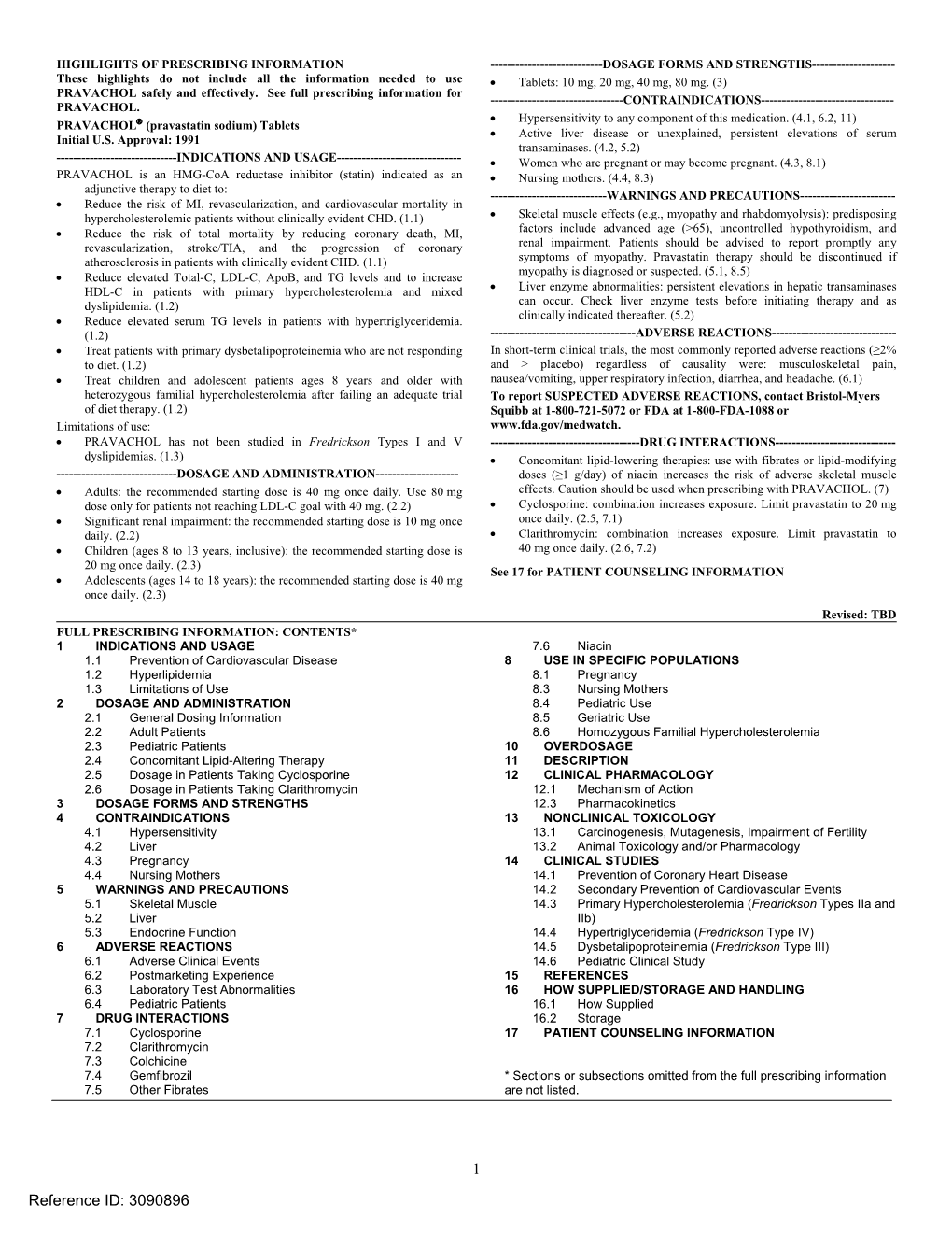 Pravastatin Sodium) Tablets  Active Liver Disease Or Unexplained, Persistent Elevations of Serum Initial U.S