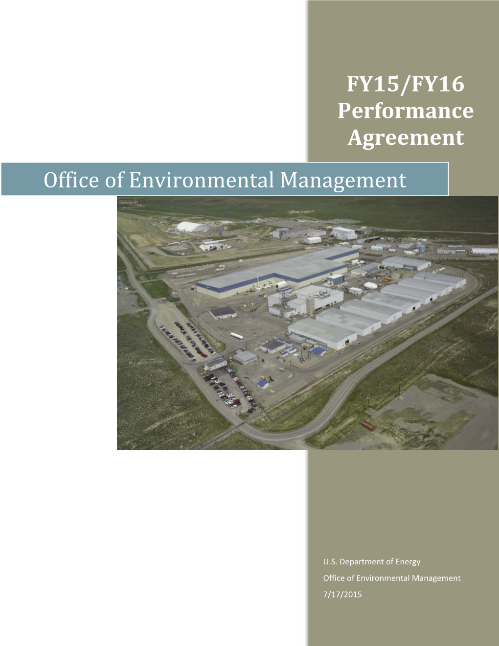 FY15/FY16 Performance Agreement Office of Environmental Management