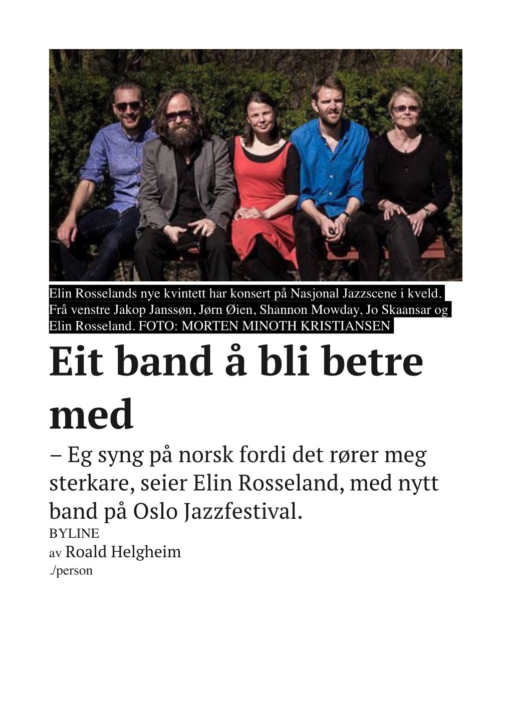 Elin Band Dagsavisen