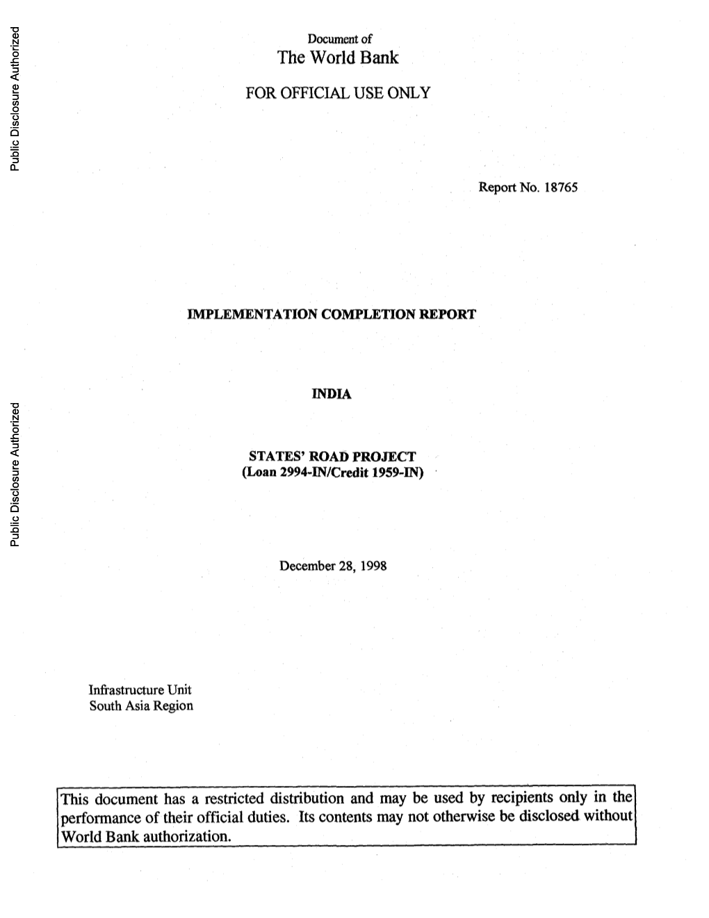 World Bank Document