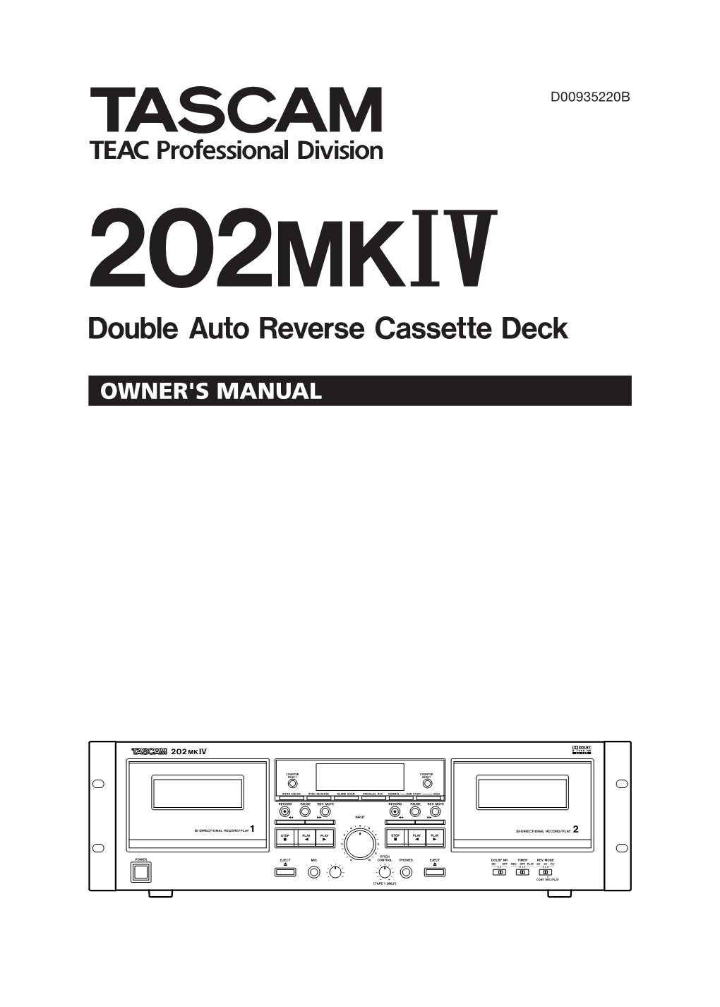 Double Auto Reverse Cassette Deck