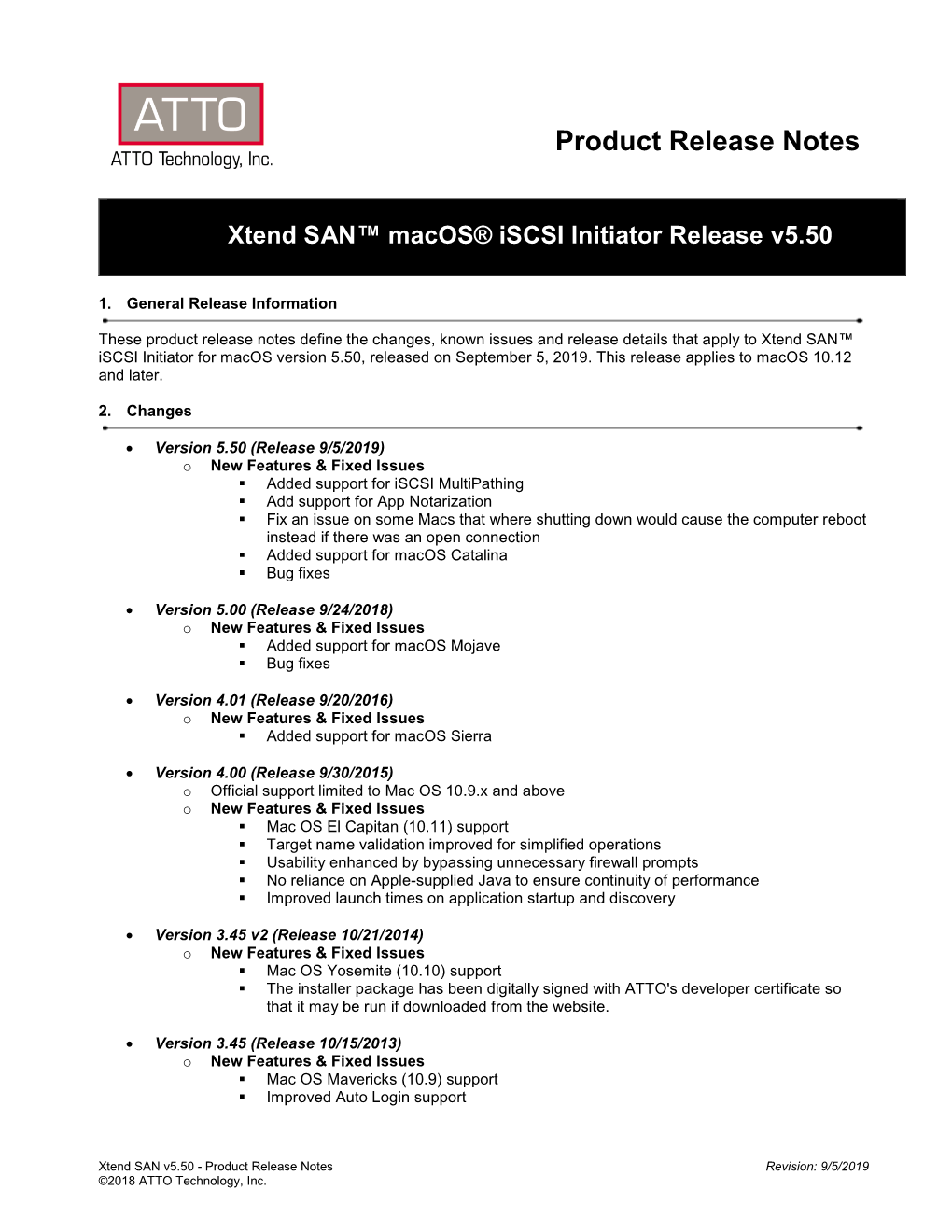 Product Release Notes Xtend SAN™ Macos® Iscsi