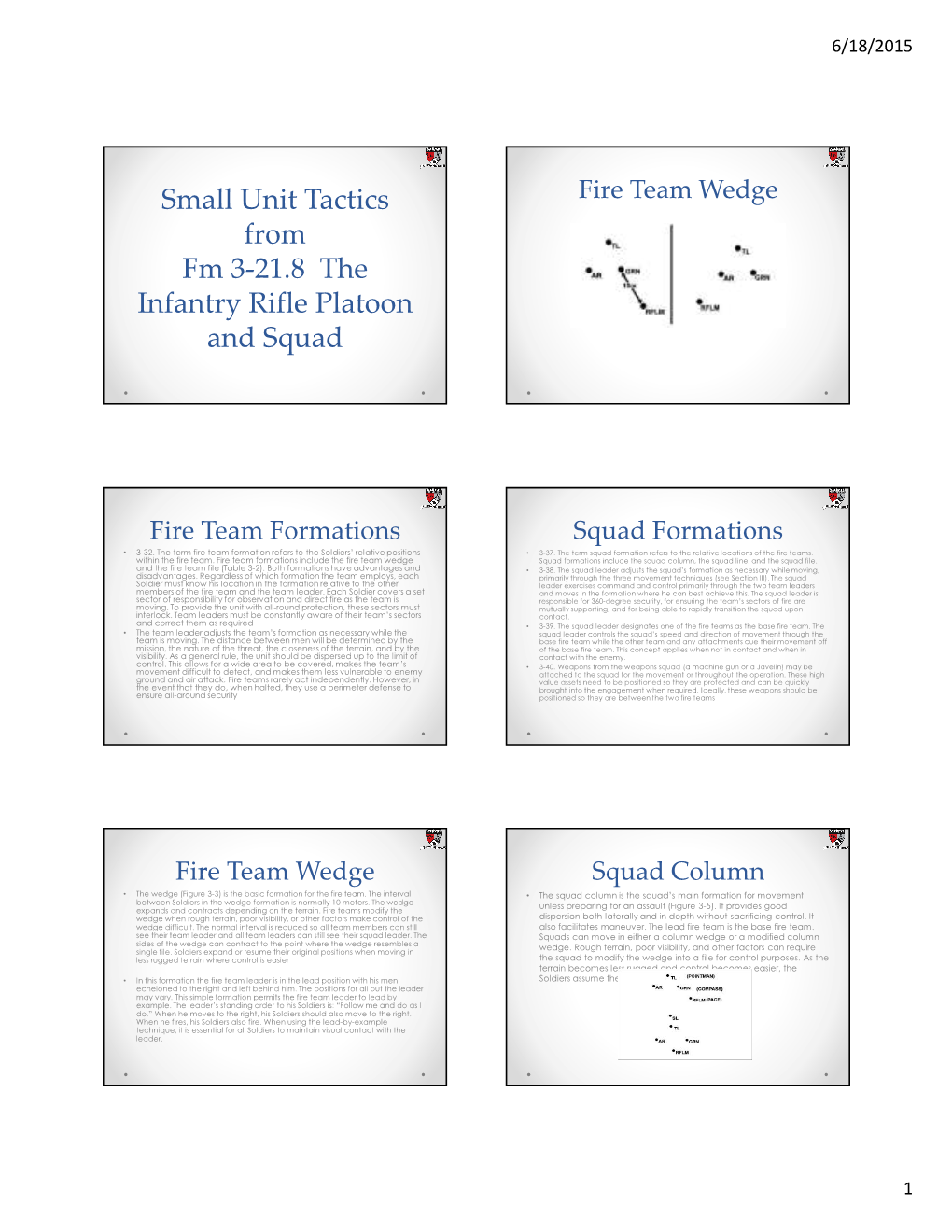 Small Unit Tactics from Fm 3-21.8 the Infantry Rifle Platoon and Squad