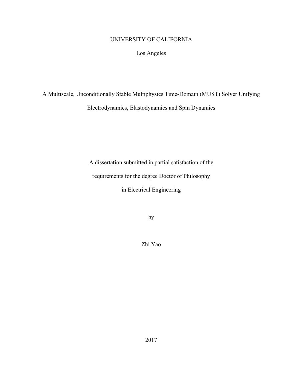 UNIVERSITY of CALIFORNIA Los Angeles a Multiscale