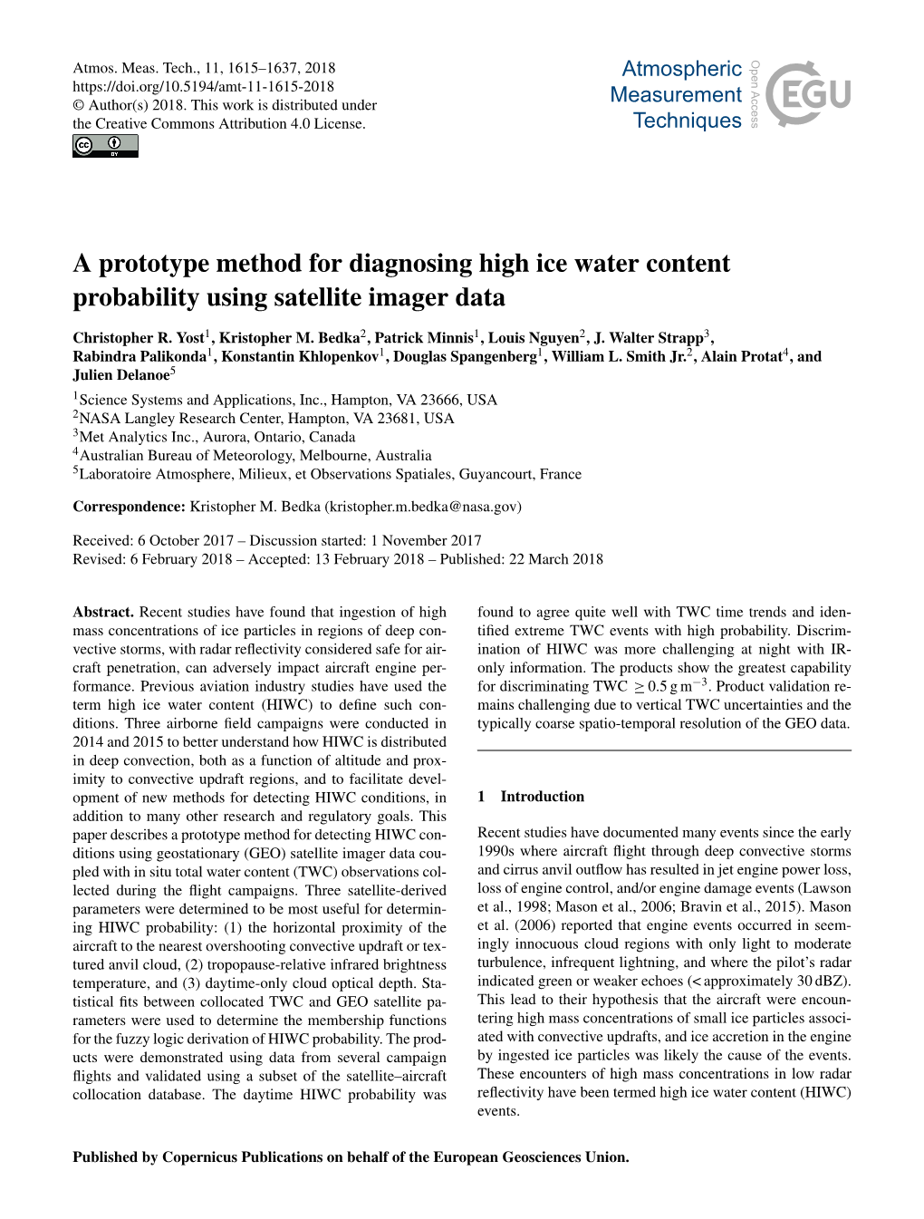 A Prototype Method for Diagnosing High Ice Water Content Probability Using Satellite Imager Data