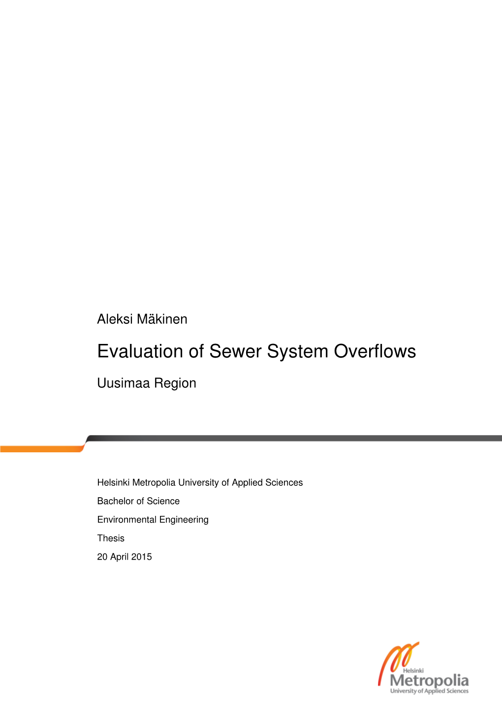 Evaluation of Sewer System Overflows