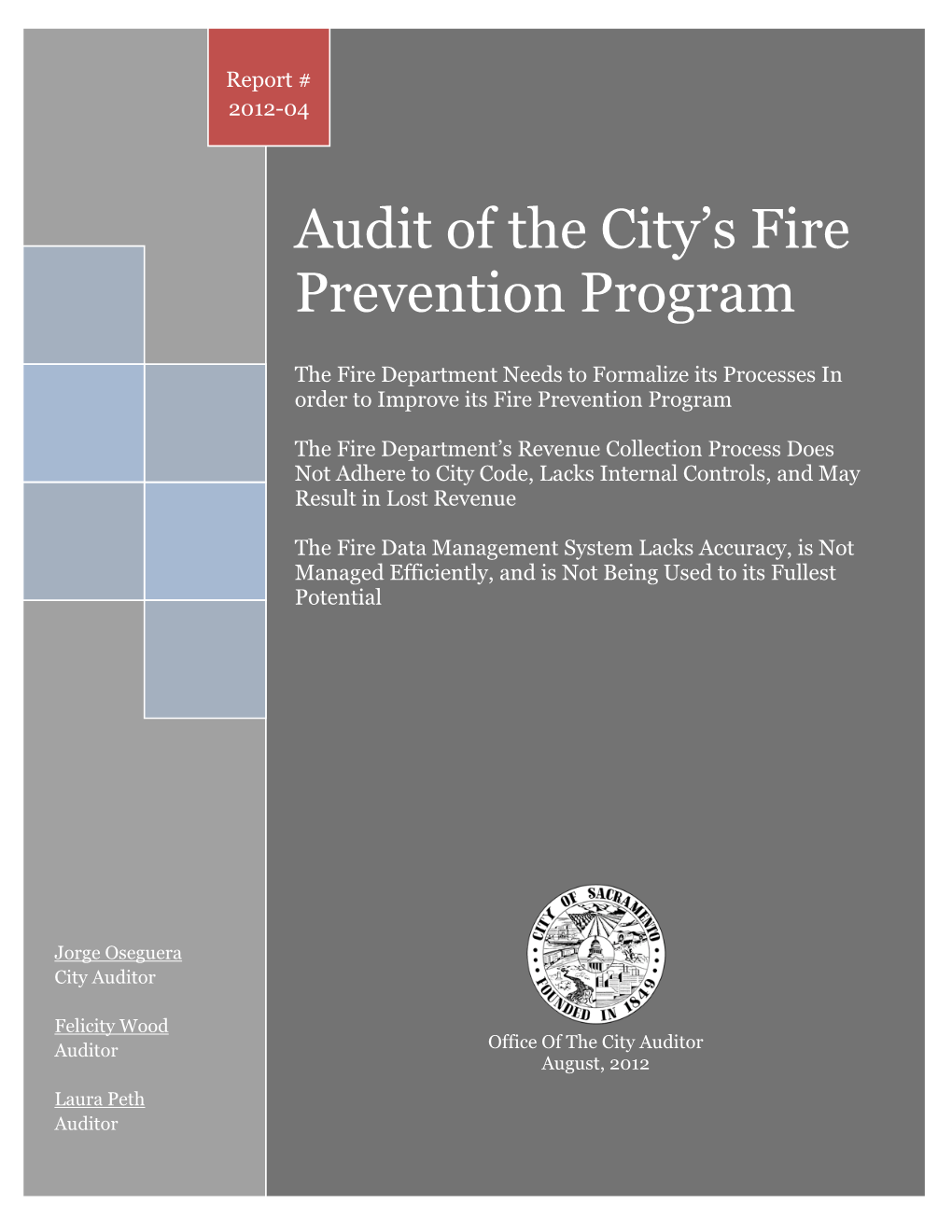 Audit of the City's Fire Prevention Program