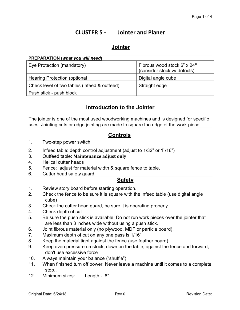 Lesson Plan Jointer