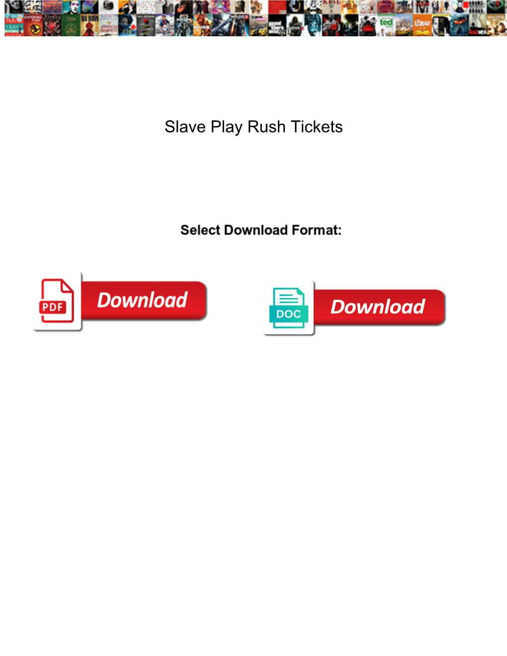 Slave Play Rush Tickets